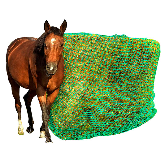 Hay Net - Slow Feed Round Bale Net - 6' x 6' x 8' - 1.75" Holes