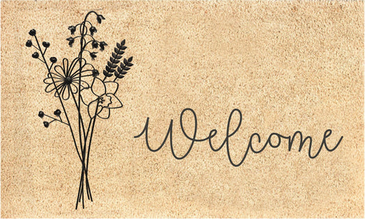 Door Matt - Coir - Welcome Bouquet