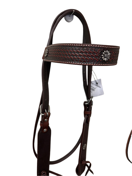 True North - Leather Headstall w/Flower Conchos