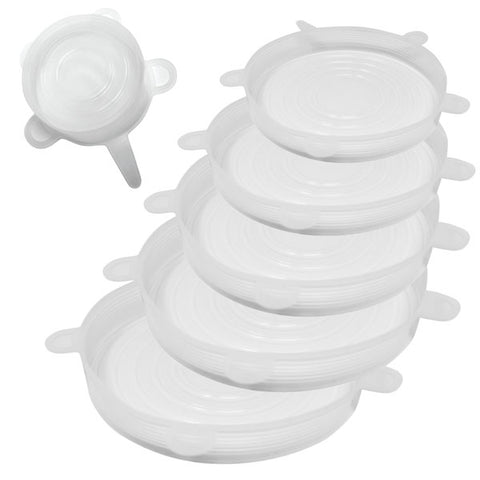 Reusable Silicone Foodsaver Lids - Assorted Sizes 6 Pc Set