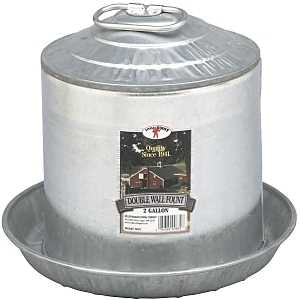 Little Giant - Poultry Fount - Double Wall - Galvanized (Special Order)