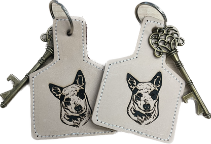 Hand made Leather Laser Engraved Key Fobs