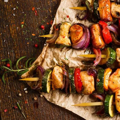 Flat Wide Wood Bamboo Skewers - 12" - 25/pack