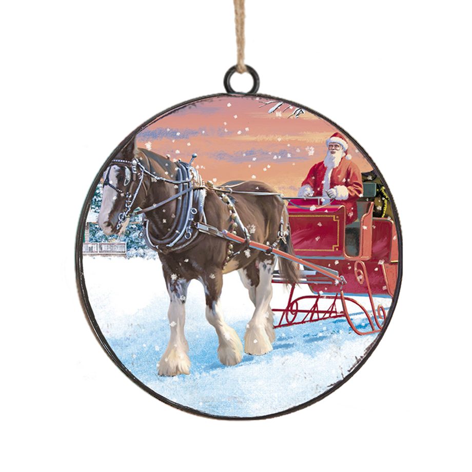 Christmas Ornaments - Metal Disc Ornament - Assorted Designs