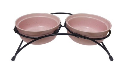 Pets - Stoneware Pet Feeder w/Stand