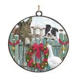 Christmas Ornaments - Metal Disc Ornament - Assorted Designs