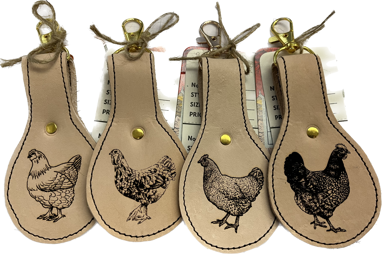 Hand made Leather Laser Engraved Key Fobs