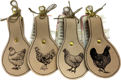 Hand made Leather Laser Engraved Key Fobs