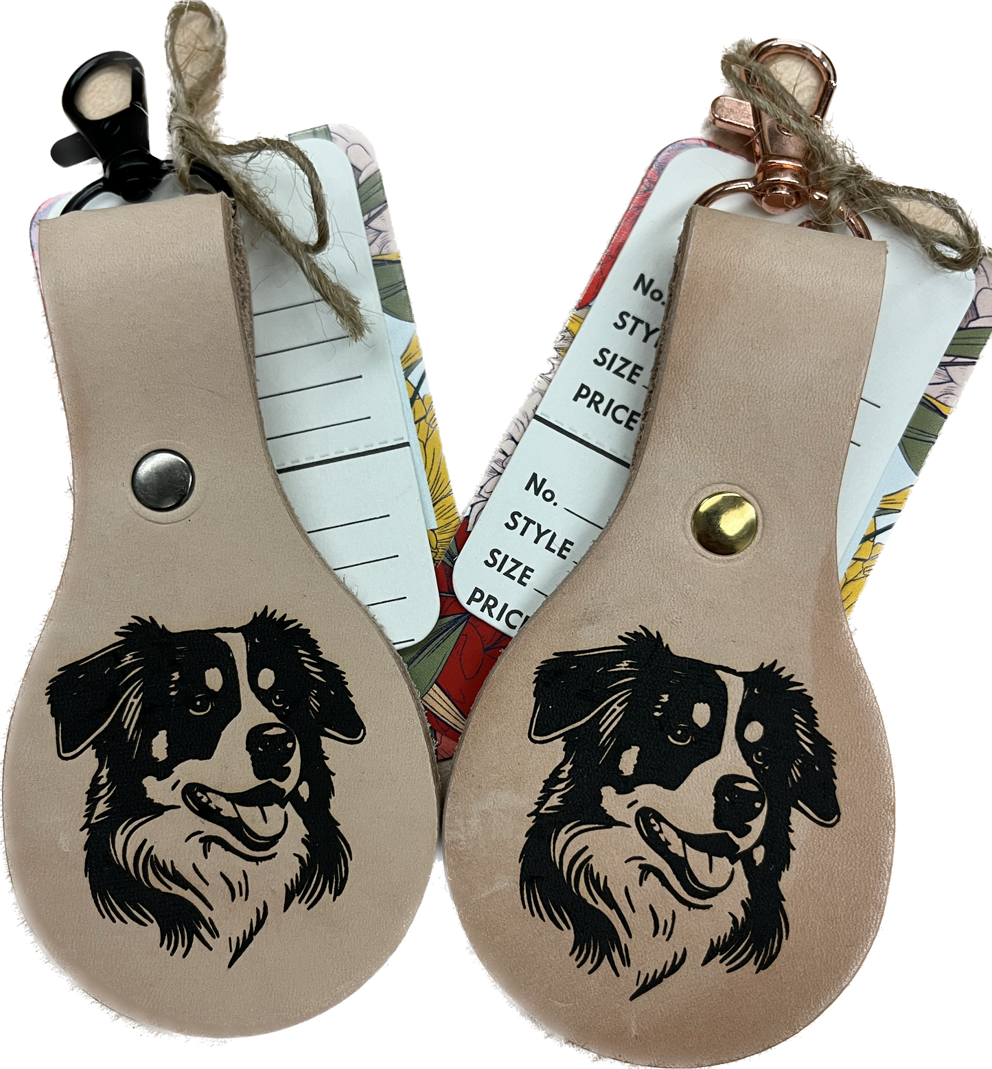 Hand made Leather Laser Engraved Key Fobs