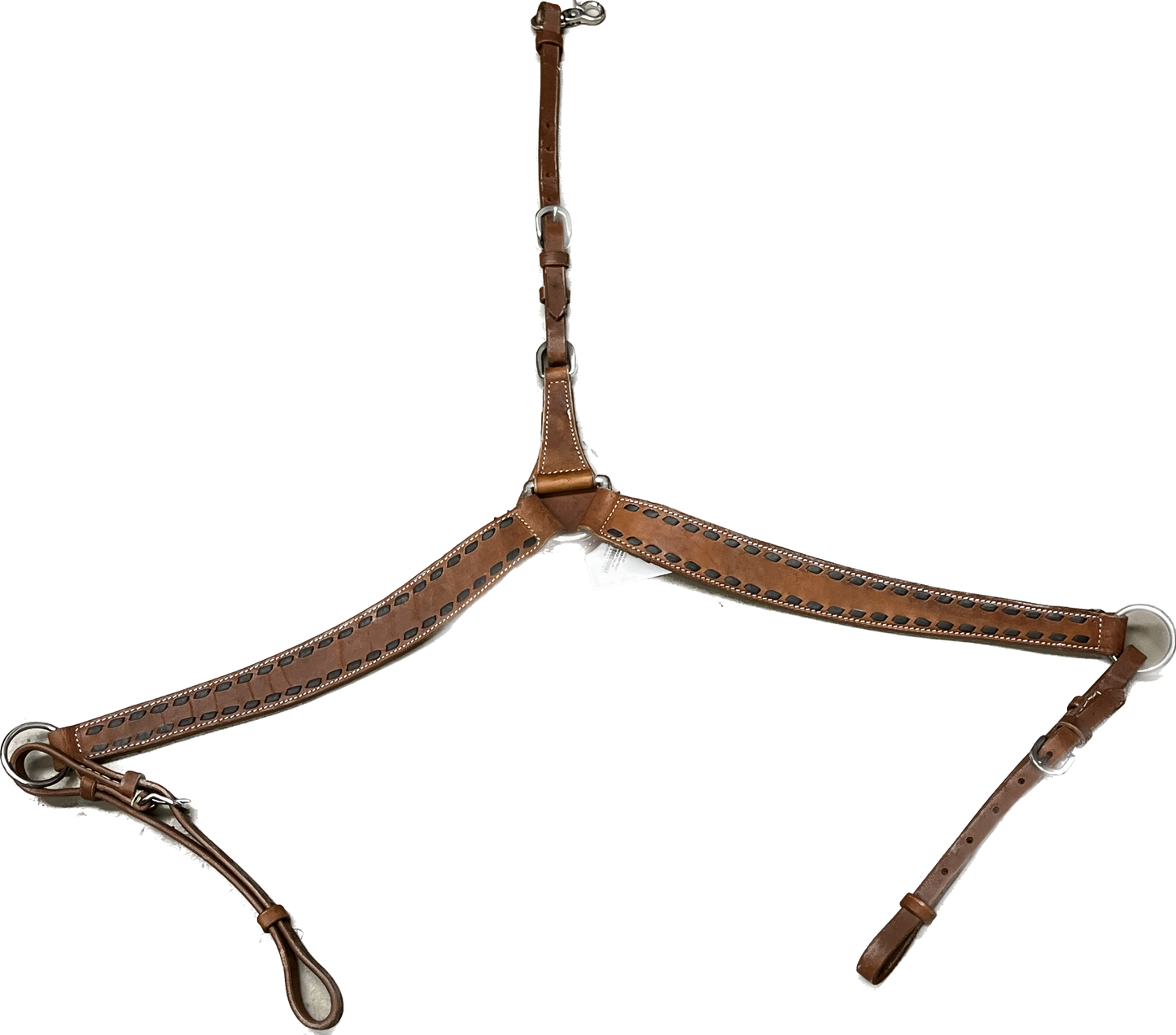 True North - Leather Contrast Buckstitch Breast Collar