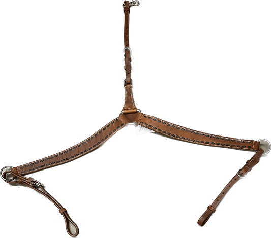 True North - Leather Contrast Buckstitch Breast Collar