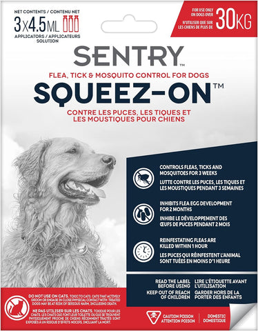 Sentry - Squeeze On - Flee, Tick & Mosquito Control for Dogs - Large