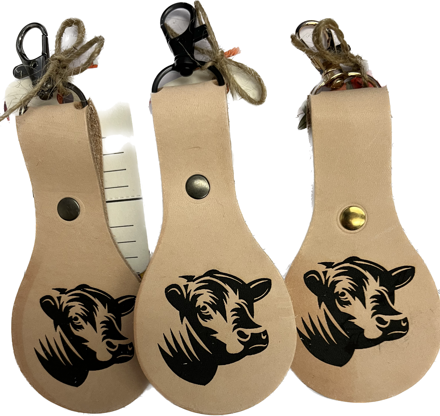 Hand made Leather Laser Engraved Key Fobs