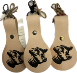 Hand made Leather Laser Engraved Key Fobs