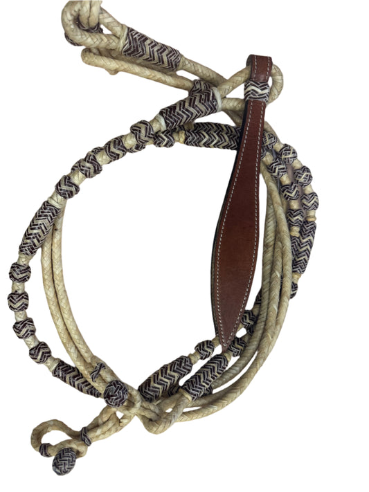 True North - Western Rommel Reins - Natural w/. Bevelled Edge Knots