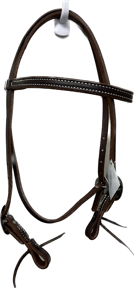 True North - Harness Leather Headstall w/ Cart Buckles & Ties