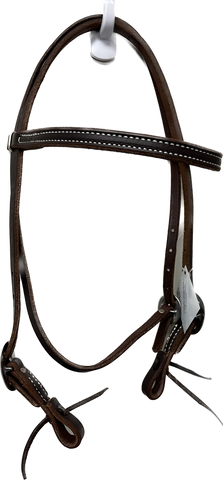 True North -Harness Leather Headstall w/ Cart Buckles & Ties