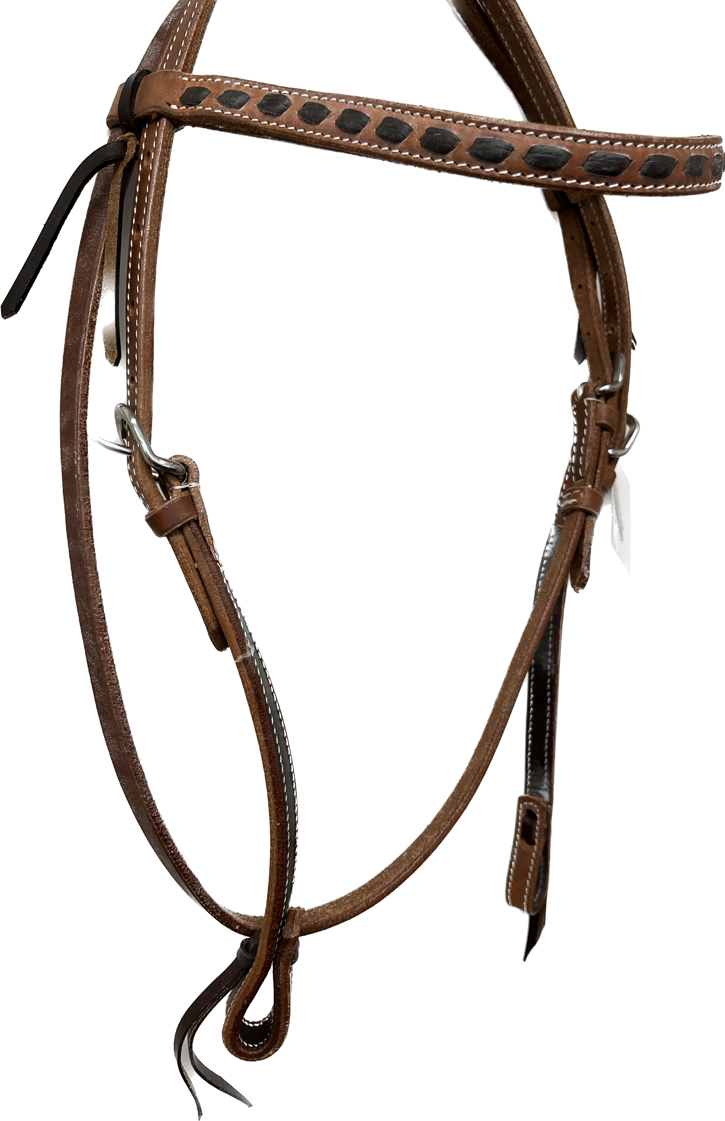 True North - Leather Contrast Buckstitch Headstall w/ties