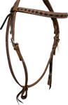 True North - Leather Contrast Buckstitch Headstall w/ties