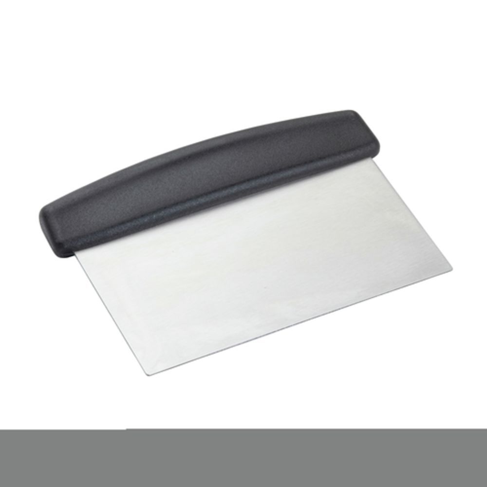 Stainless Steel Dough Scraper W/Black Plastic Handle