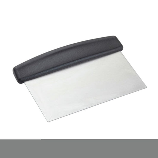 Stainless Steel Dough Scraper W/Black Plastic Handle
