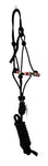 True North- Black Rope Halter with Beaded Noseband- 10 ft Lead