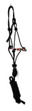 True North- Black Rope Halter with Beaded Noseband- 10 ft Lead