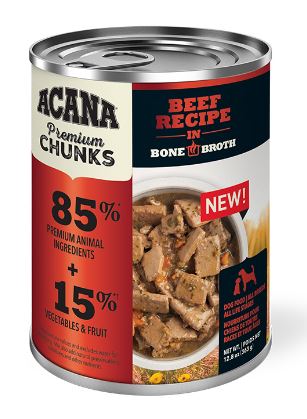 Acana - Wet Dog Food - Premium Chunks - Recipe in Bone Broth - 12.8 Oz/363g