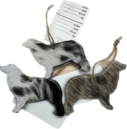 Hand Made Hide Holiday Ornaments