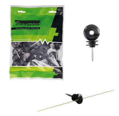 Beaumont - Screw-in Ring Insulators - Black - 25/Pack  (7.8" Off Set)