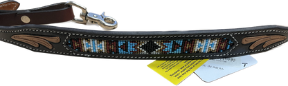 True North - Beaded Wither Strap w/ Turquoise & White Pattern