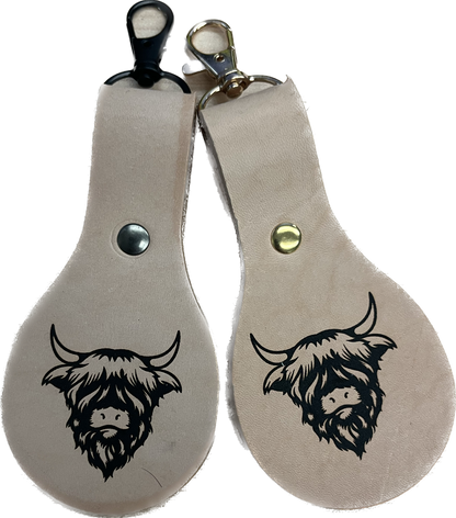 Hand made Leather Laser Engraved Key Fobs