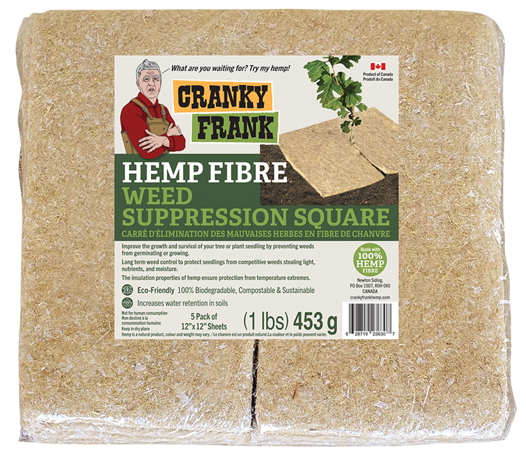 Cranky Frank Hemp - Weed Suppression Square - 12" x 12" - 5 Pack