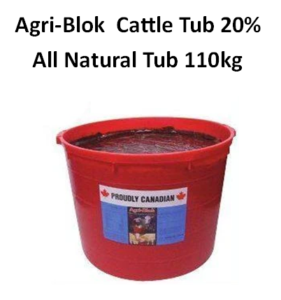 Agri-Blok - Cattle Tub 20% - All Natural - Tub - 110kg