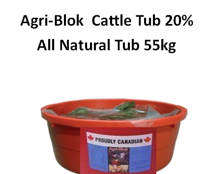 Agri-Blok - Cattle Tub 20% - All Natural - Tub - 55kg
