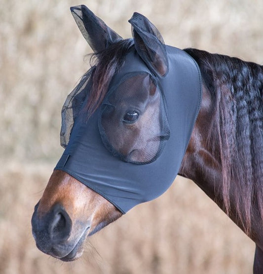 Canadian Horsewear - Lyrca Fly Mask with Zipper & Forelock Hole - Small