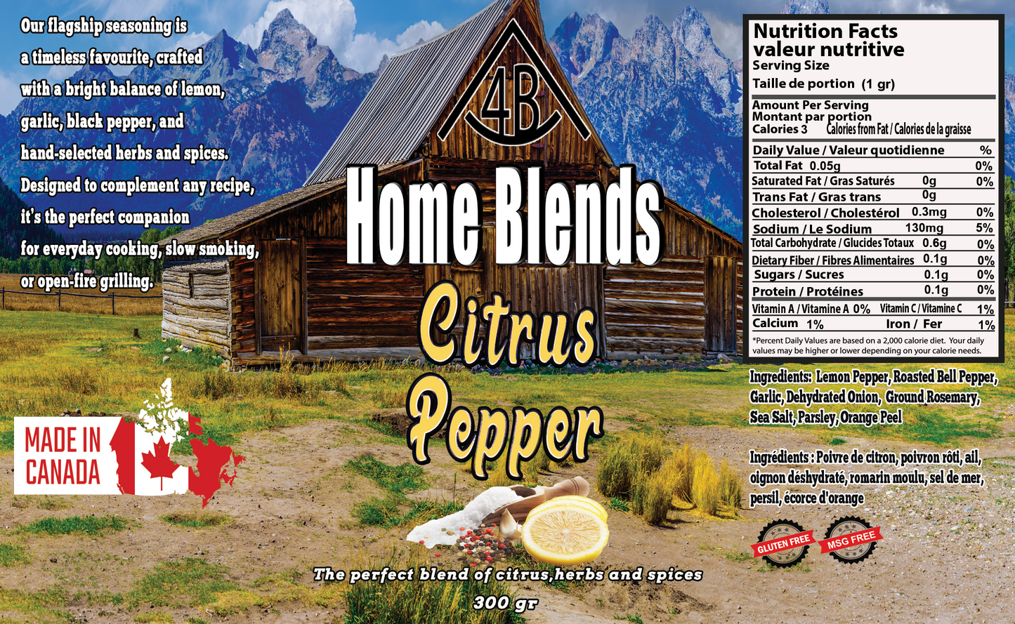 4B Home Blends Rubs & Spices - NEW LOOK & NEW FLAVOURS