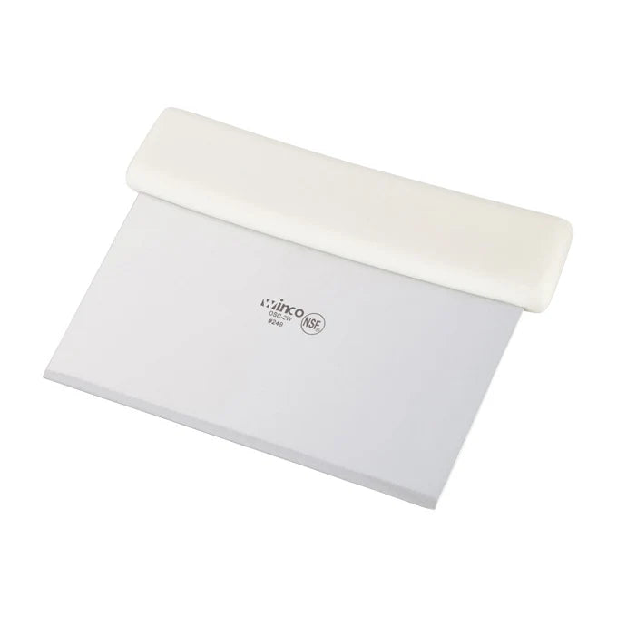 Stainless Steel Dough Scraper - White Plastic Handle
