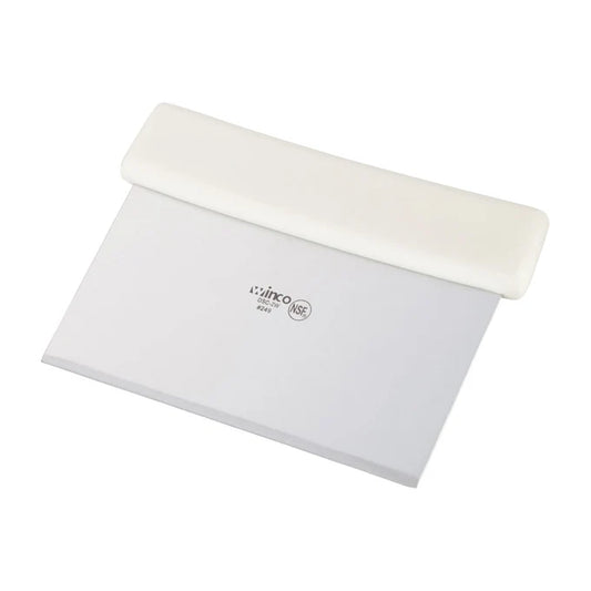 Stainless Steel Dough Scraper - White Plastic Handle