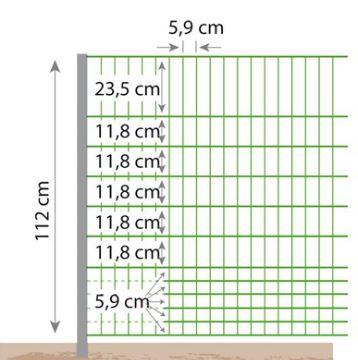 Electric Poultry Fencing - 1.12m (39") x  50m (164') with Single Spike Posts
