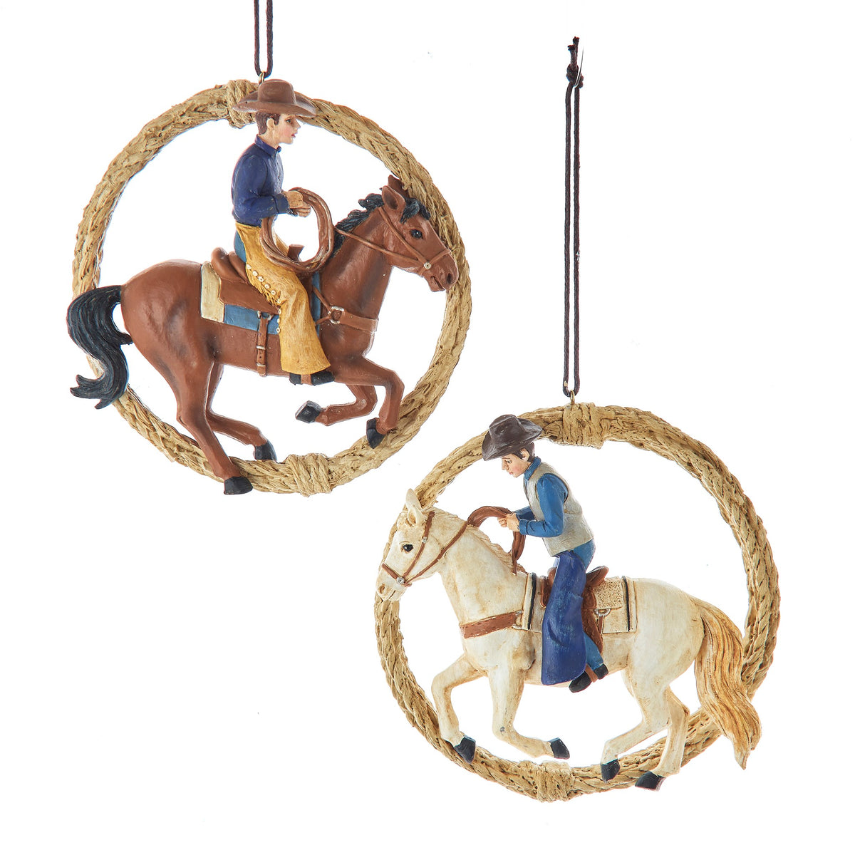 Kurt S. Adler - Cowboy on Horse w/Rope - 4.25"