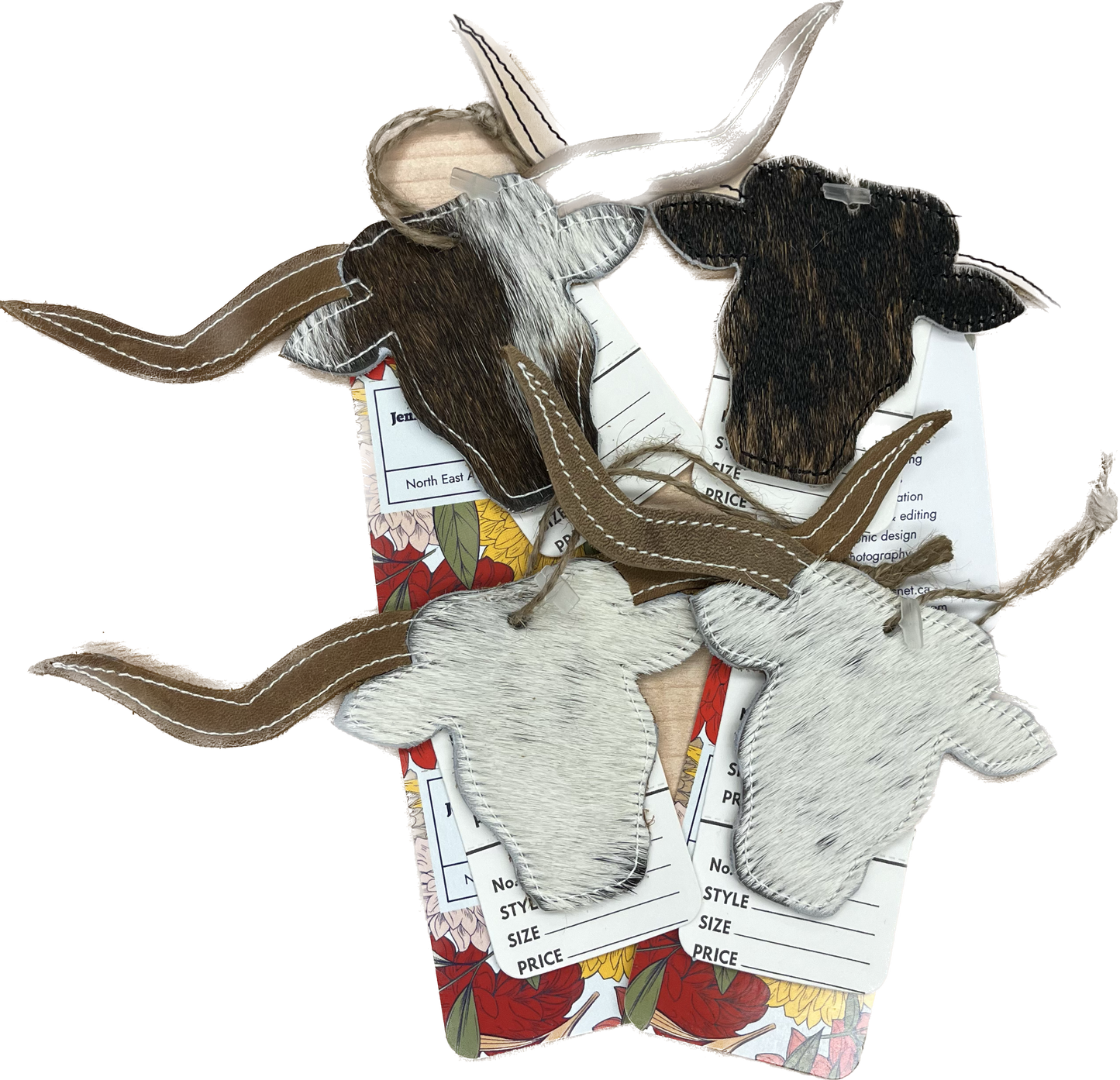 Hand Made Hide Holiday Ornaments