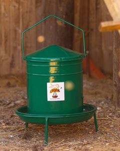 CHICK'A - Poultry Feeder Green Enamelled & Accessories