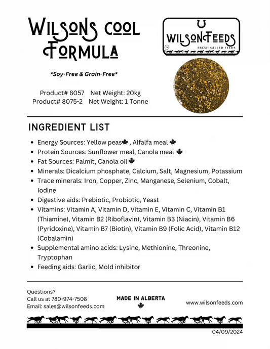 Wilson Feed - Equine Feed - Cool Formula - 20kg