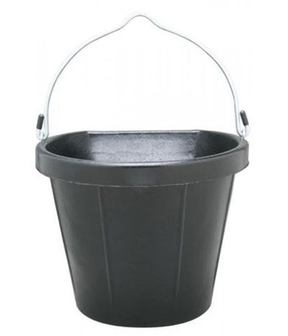 Tuff Stuff - Rubber Flat Back Bucket with Handle 12 Quart
