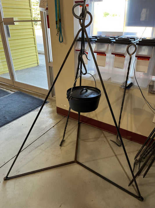 Twisted Steel - Steel Campfire Cooking Tripod with hook
