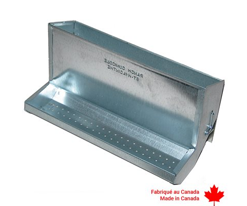 Steel Small Animal Feeder - J Style with Perforated Bottom