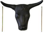 Jr. Roping Steer Head with Horns - 2 Prongs for in Bale