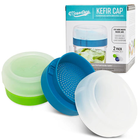 Masontops - Kefir Cap Brewing Lid - 2 pack - Fits Wide Mouth Jar