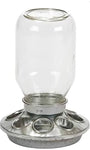 Mason Jar Glass Feeder with Galvanized Base